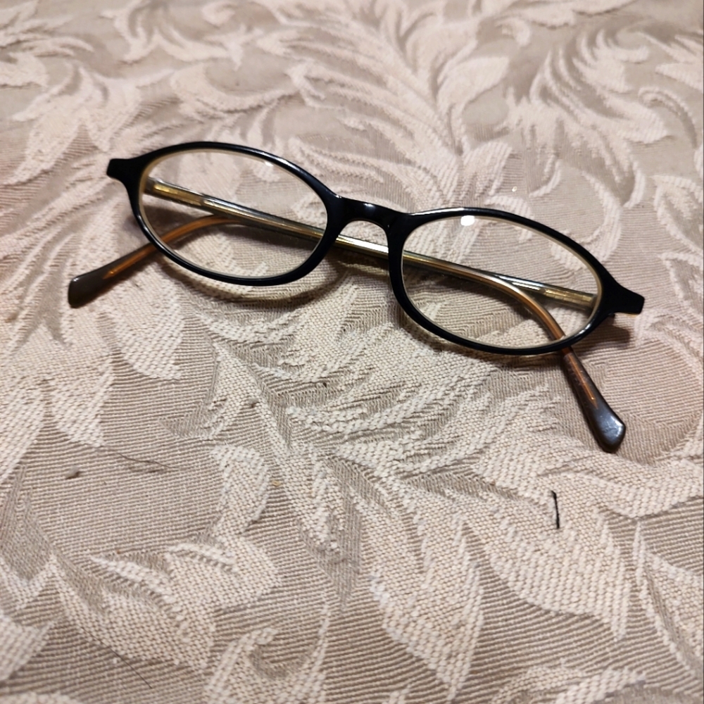 👓 Classic 90's Italian Made Black & Caramel Prescription Eyeglasses - Picture 3 of 16